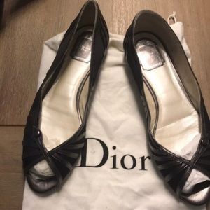 Dior peep toe flats